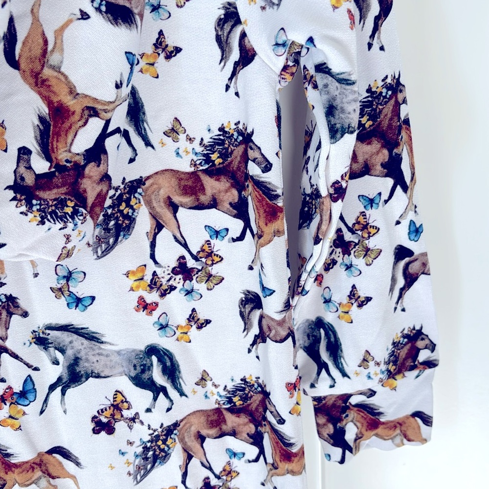 Posh Peanut White and Brown Horse Print One Piece - Picture 6 of 6